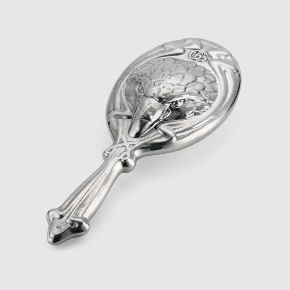 Gucci Ornate Silver “Eagle” Hand Mirror, Beautiful Baroque Heirloom Style + Box - Picture 4 of 12